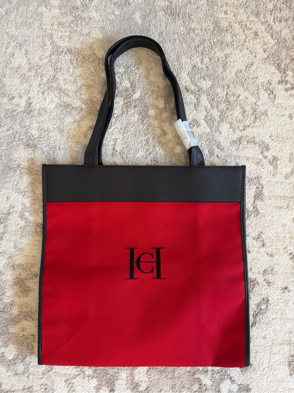 Carolina Herrera Red and Black Tote Bag